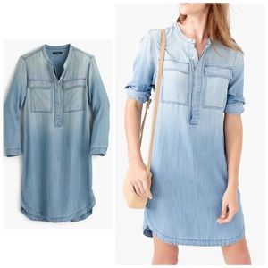 J. Crew small Blue Drapey Chambray Shirtdress